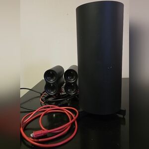 Black and Red Portable Speaker System